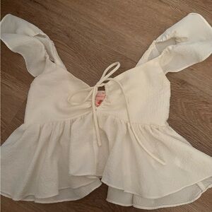 Urban Outfitters Cream Textured Top